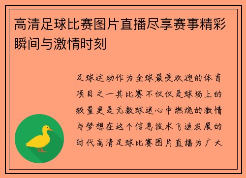 高清足球比赛图片直播尽享赛事精彩瞬间与激情时刻